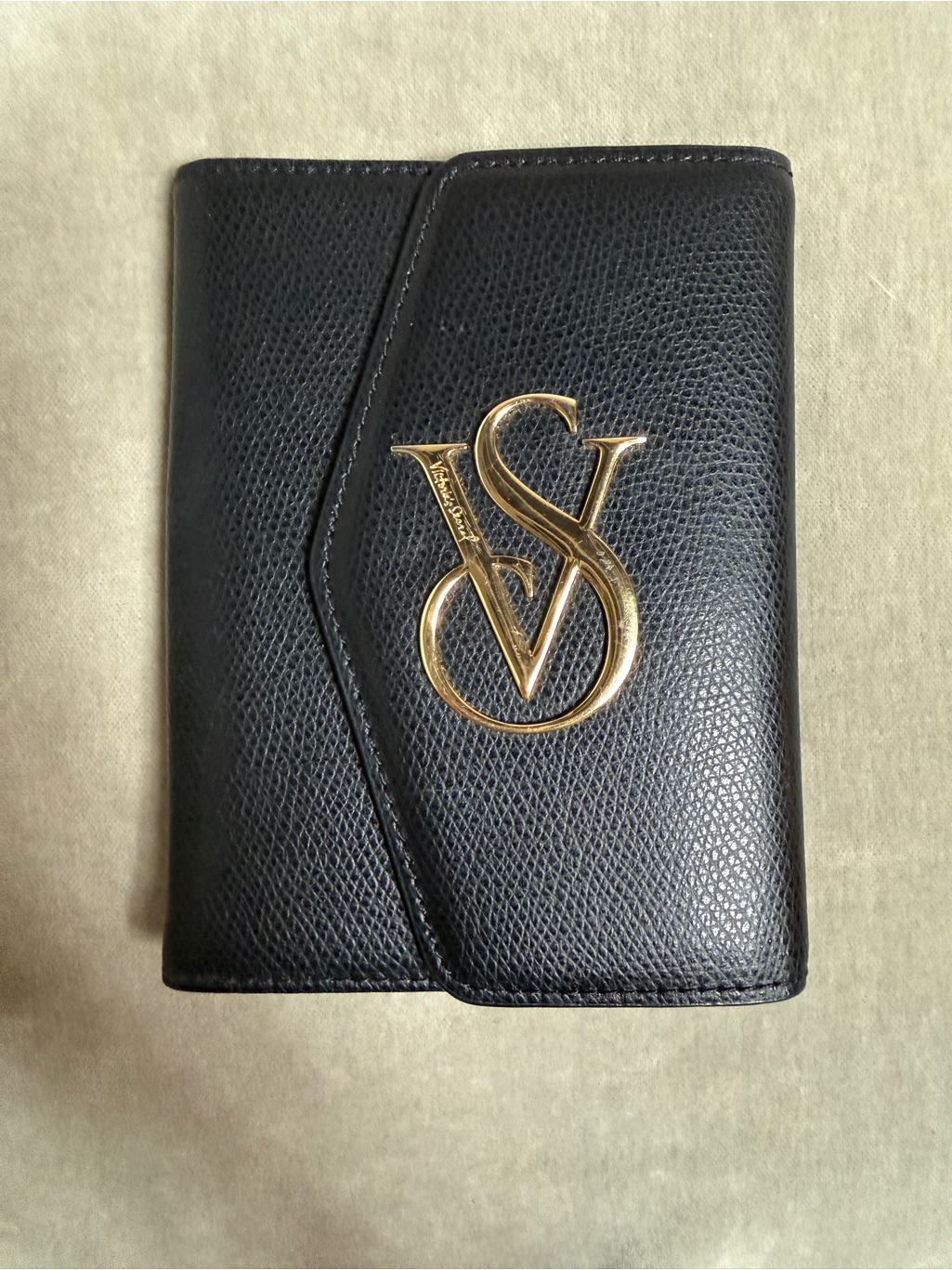 Victorias Secret Black Genuine Leather Passport Holder